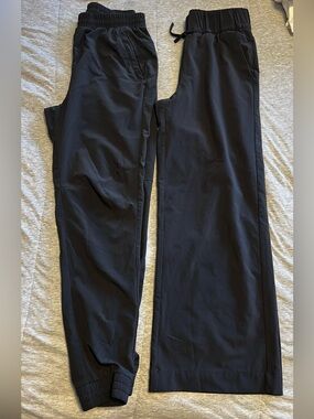 all in motion - Lot of 2 Black Kids Joggers Tapered Cuff + Wide Leg Girl M (8/10